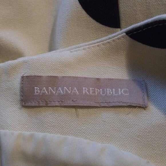 Banana Republic Ivory w/Large Black Polka Dot Square Neck Dress Sz Small - Picture 4 of 8